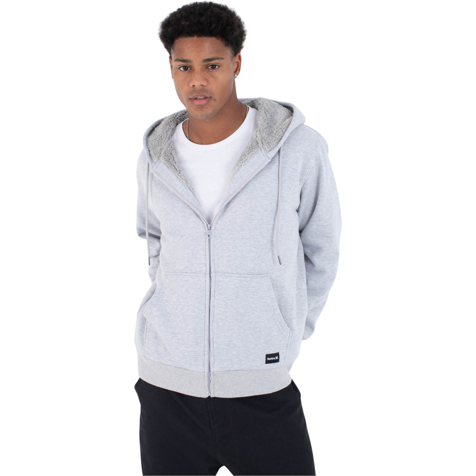 2026 Hurley Hommes Sweat à Capuche Zippé Alps 2.0 MFTEU00053 - Heather Grey